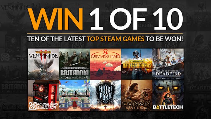 Win one of ten top Steam PC games